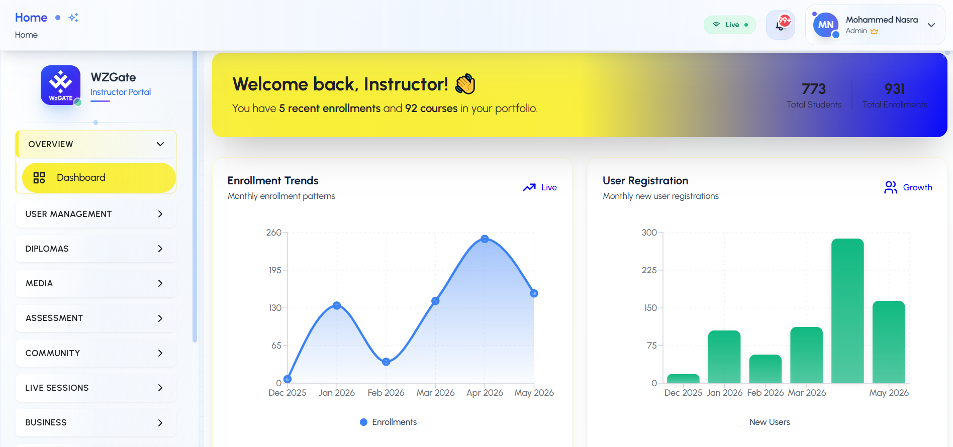 Nex — an instructor portal for online learning
